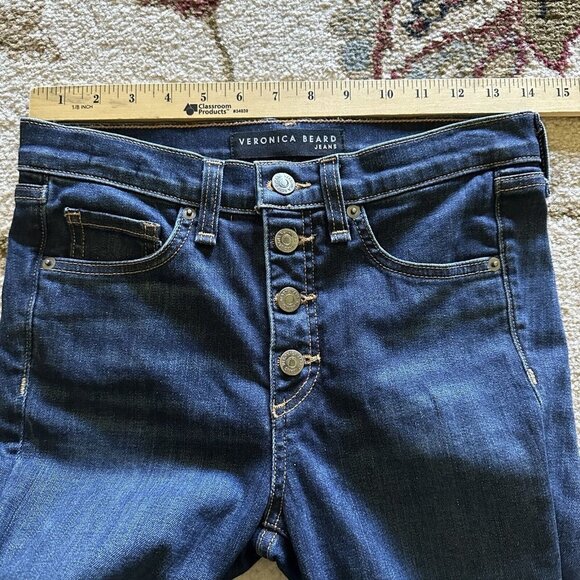 Veronica Beard‎ Blue Jeans Crop Carolyn Baby Boot High Rise Women's Size 25 - Picture 13 of 15